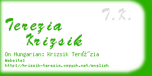 terezia krizsik business card